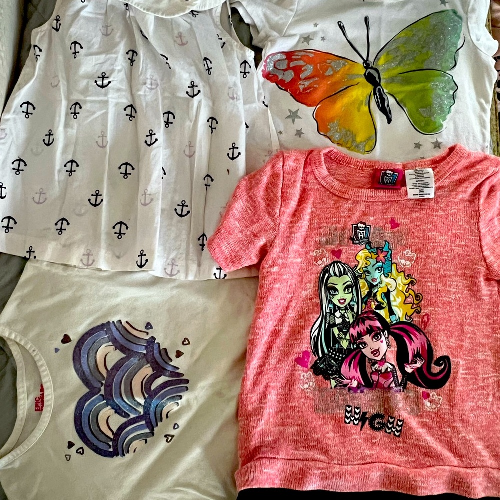 Girls size 6 tops - 4 pieces - Janie & Jack, Monster High, Epic Threads